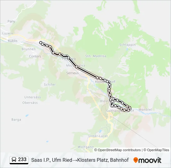 233 Bus Line Map