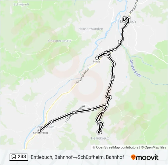 233 Bus Line Map