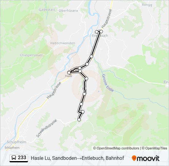 233 Bus Line Map