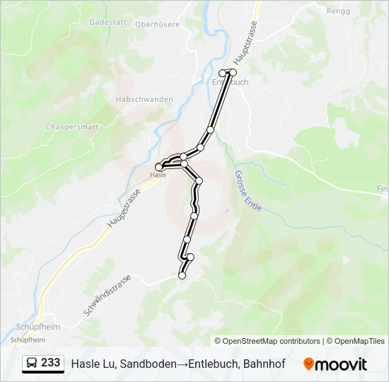 233 Bus Line Map