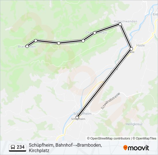 234 Bus Line Map