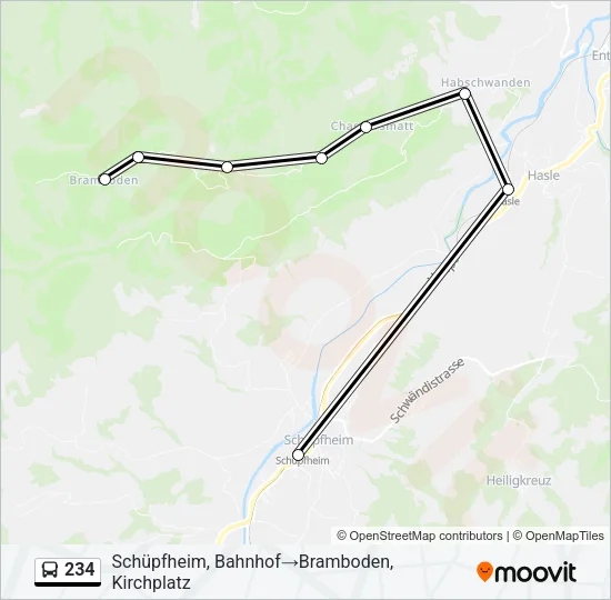 234 Bus Line Map