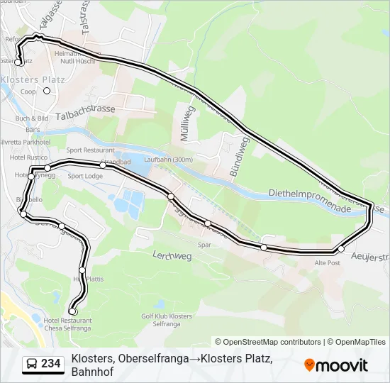 Buslinie 234 Karte