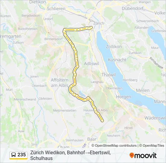 235 Bus Line Map