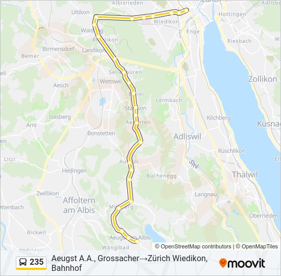 235 Bus Line Map
