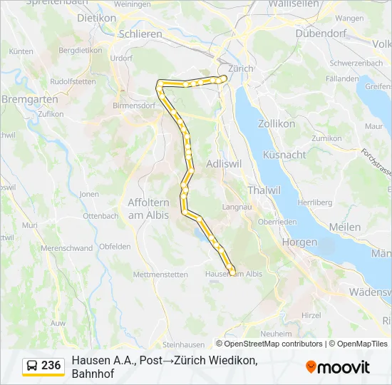 Plan de la ligne 236 de bus
