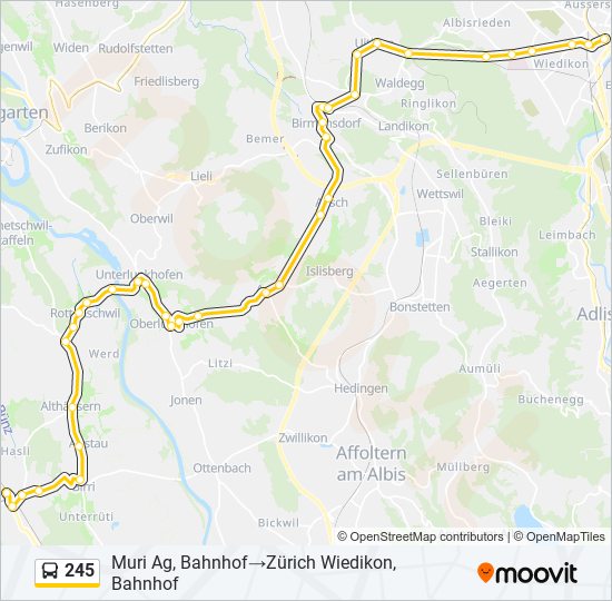 245 bus Line Map