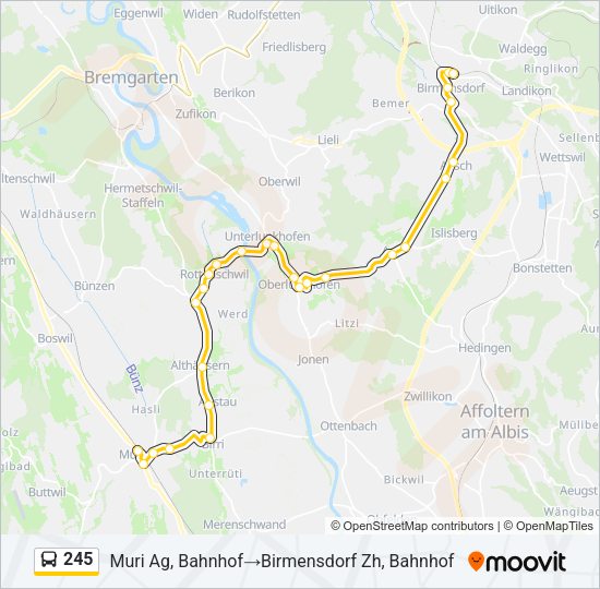 245 Bus Line Map
