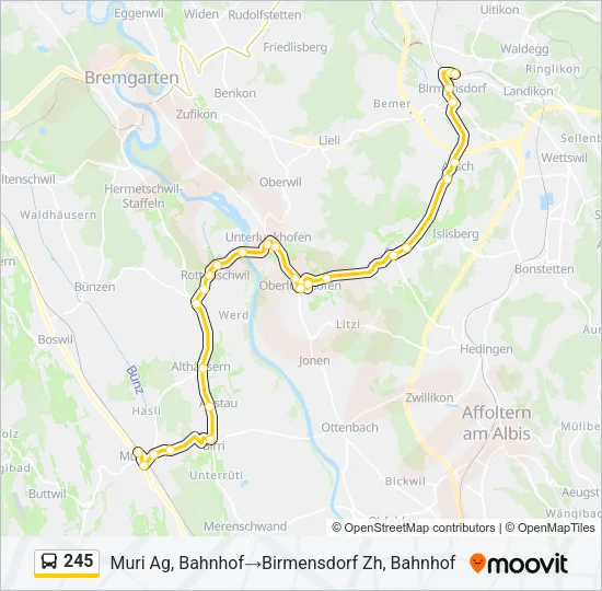 245 Bus Line Map