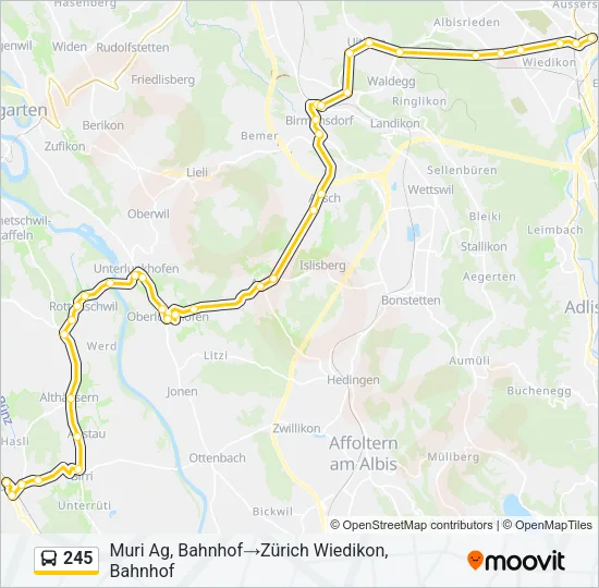 245 Bus Line Map