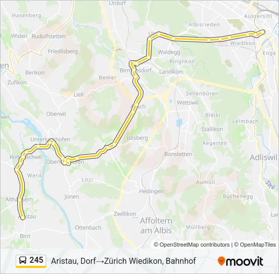 245 Bus Line Map