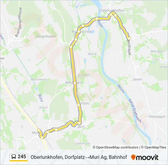 245 Bus Line Map