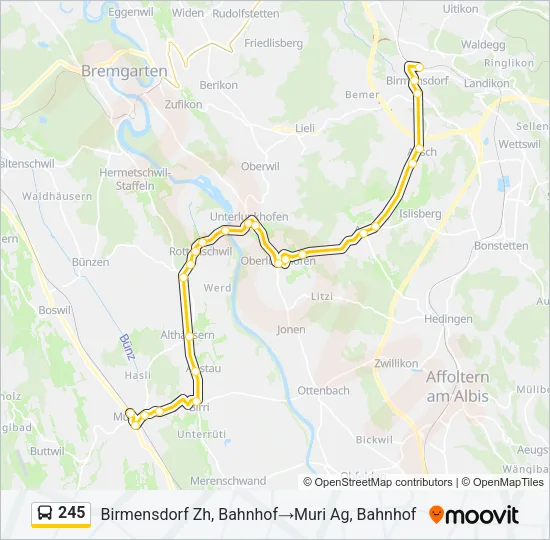 245 Bus Line Map