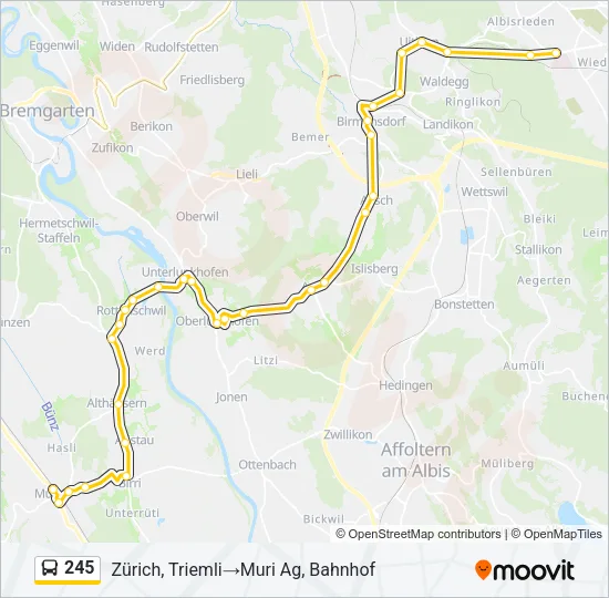 245 Bus Line Map