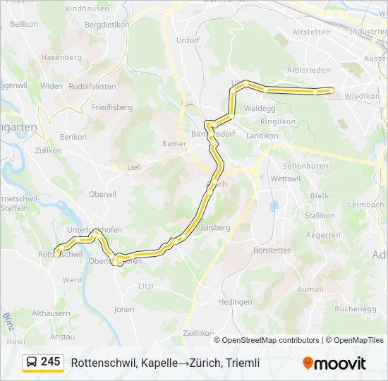 245 Bus Line Map