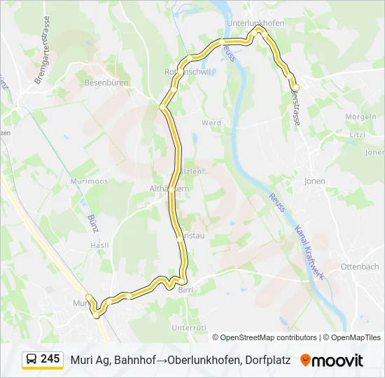 245 Bus Line Map