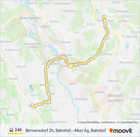 245 Bus Line Map