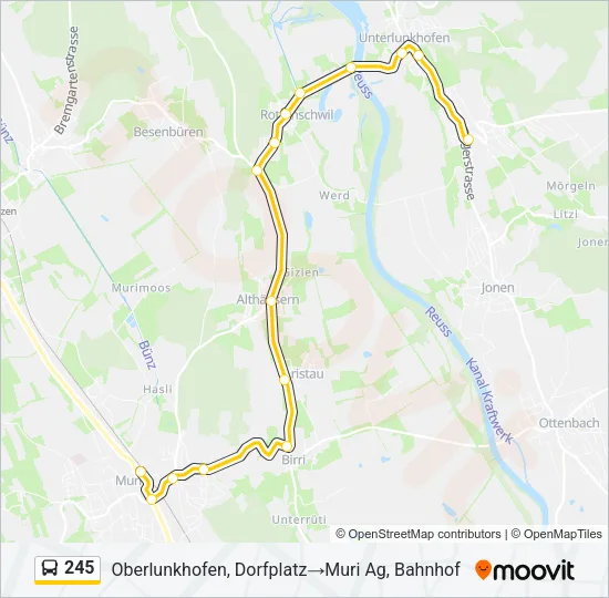 245 Bus Line Map