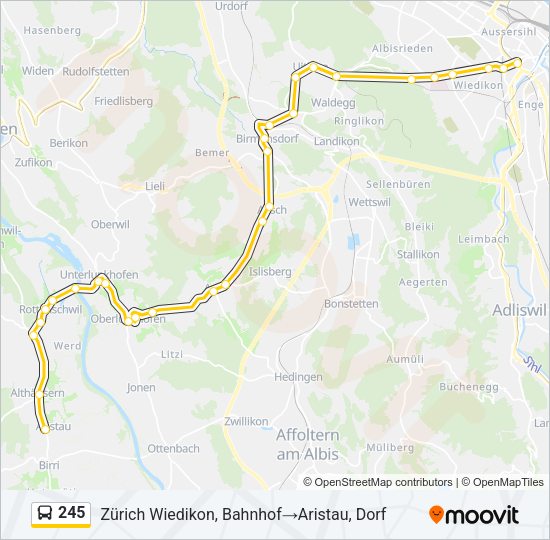 245 Bus Line Map