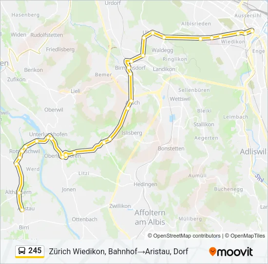 245 Bus Line Map