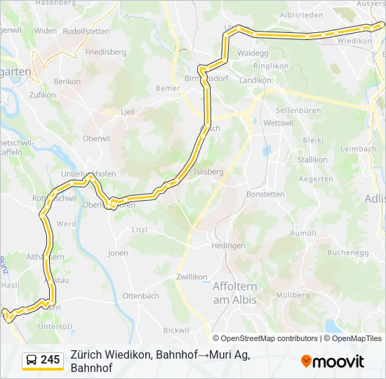 245 Bus Line Map