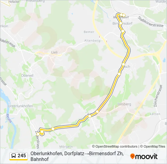 245 Bus Line Map