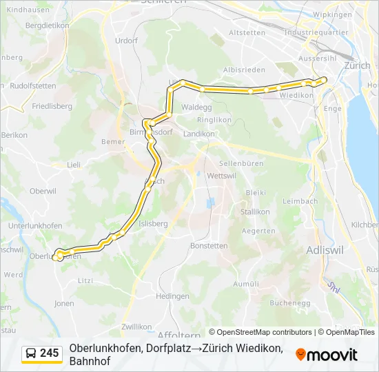 245 Bus Line Map