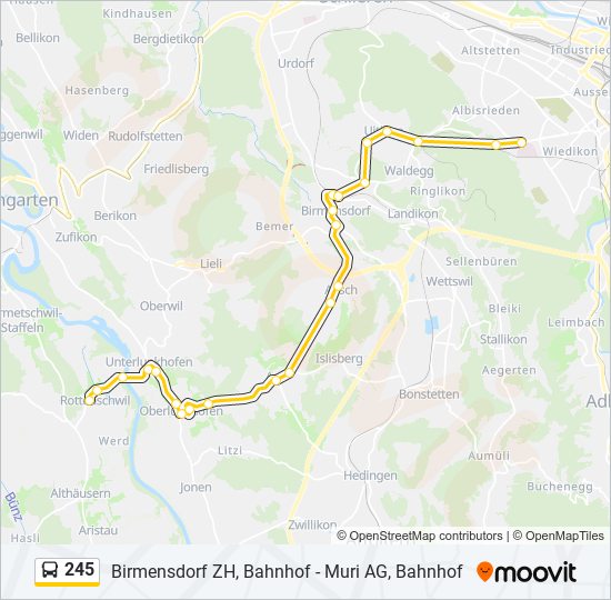 245 bus Line Map