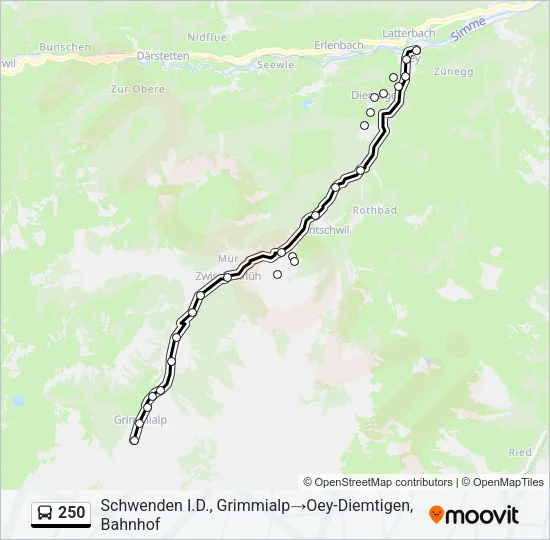 250 Bus Line Map