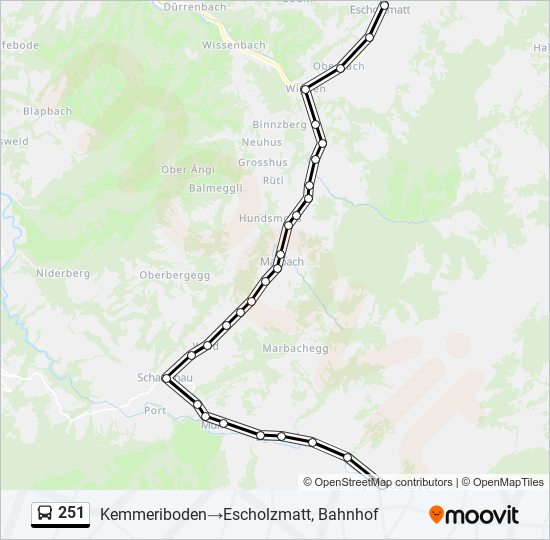 Buslinie 251 Karte