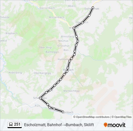 Buslinie 251 Karte