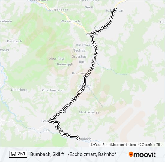251 Bus Line Map