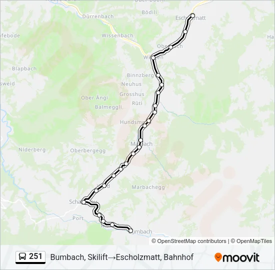 251 Bus Line Map
