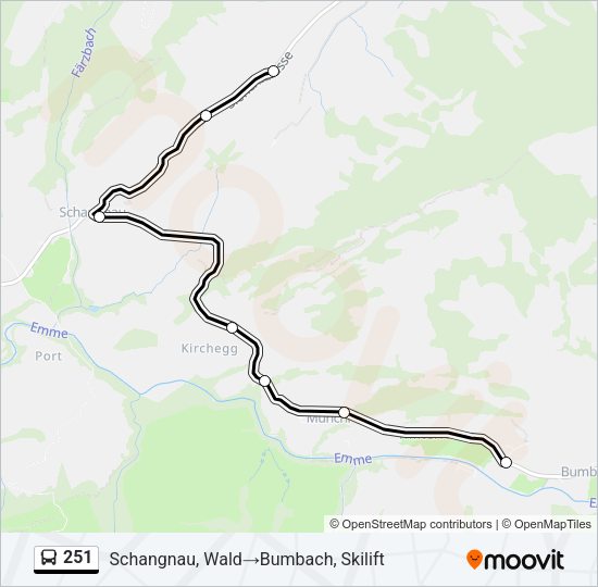 251 Bus Line Map