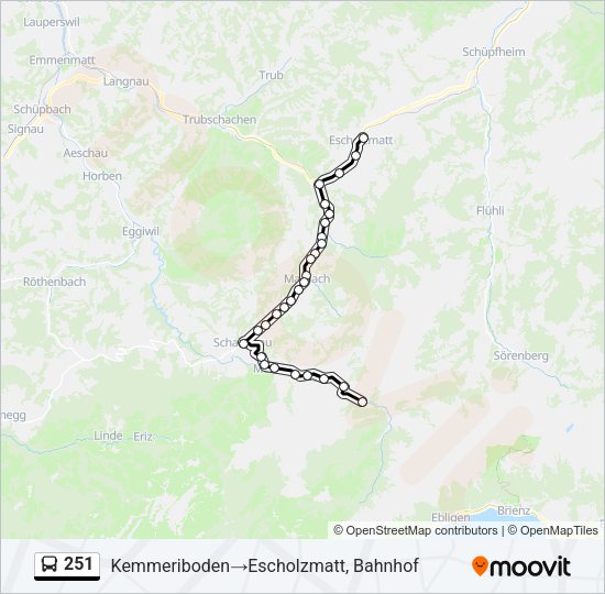 251 Bus Line Map