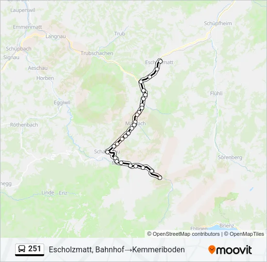 251 Bus Line Map