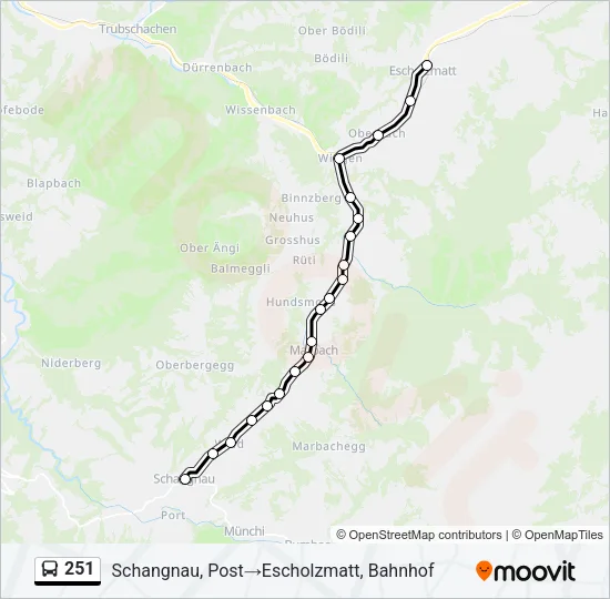 251 Bus Line Map
