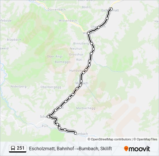 251 Bus Line Map