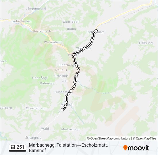 251 Bus Line Map