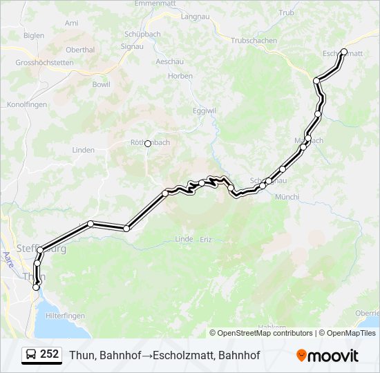 252 bus Line Map