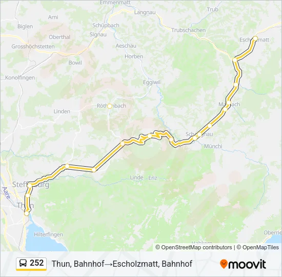 Plan de la ligne 252 de bus