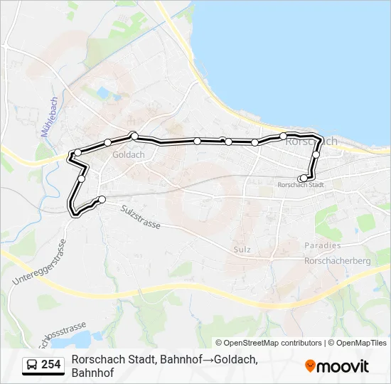254 Route: Schedules, Stops & Maps - Rorschach Stadt, Bahnhof‎→Goldach ...
