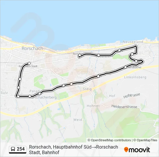 254 Route: Schedules, Stops & Maps - Rorschach, Hauptbahnhof Süd‎→ ...