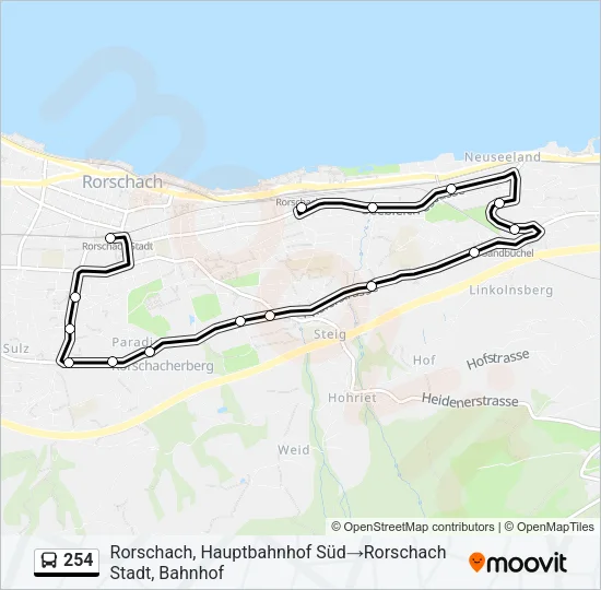 254 Bus Line Map