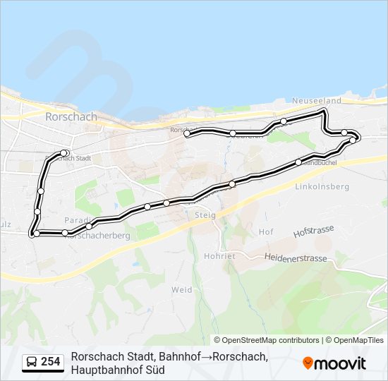 254 Bus Line Map