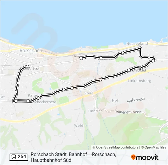 254 Bus Line Map