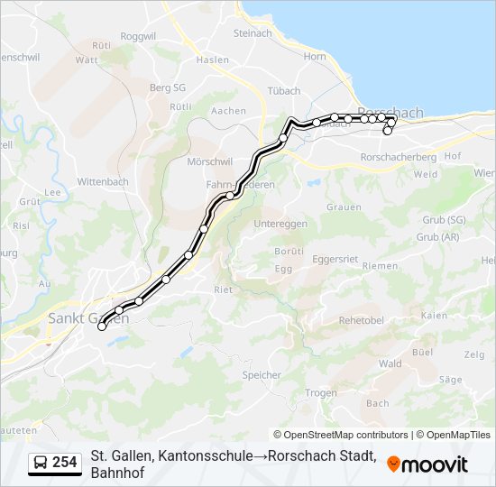 254 Bus Line Map