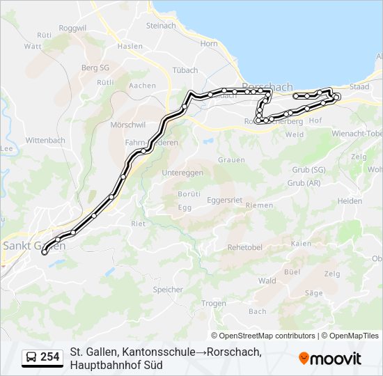 254 Bus Line Map