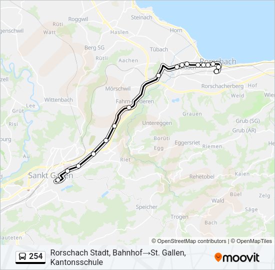 254 Bus Line Map