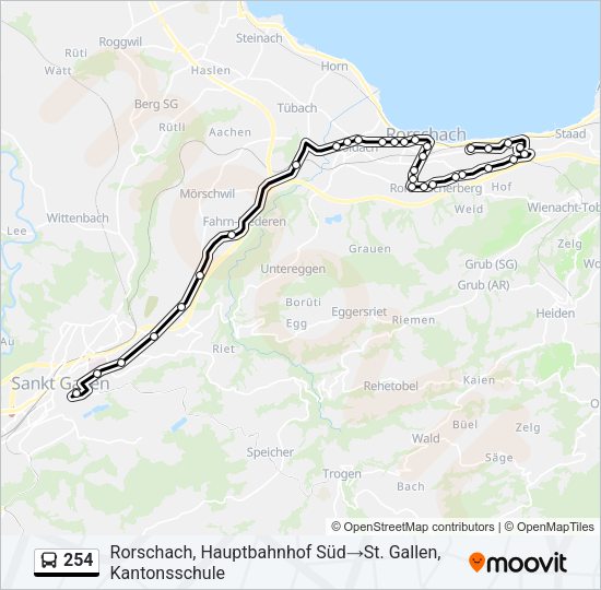 254 Bus Line Map